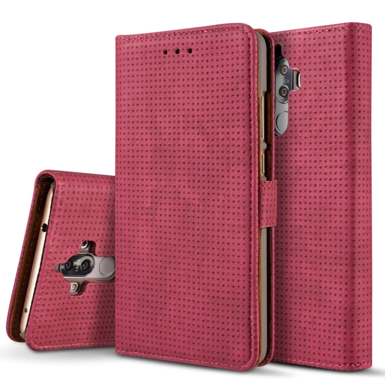 For Huawei Mate 9 Retro Style Mesh Breathable Horizontal Flip Leather Case with Card Slot & Holder & Wallet