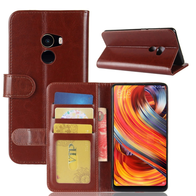 For Xiaomi Mi Mix 2 Crazy Horse Texture Horizontal Flip Leather Case with Holder & Card Slots & Wallet & Photo Frame