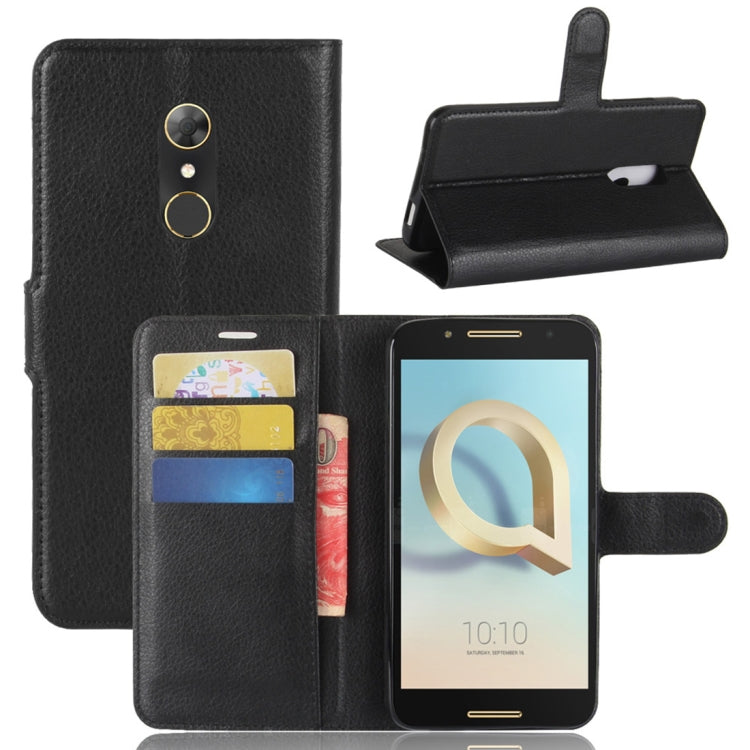 For Alcatel A7 Litchi Texture Horizontal Flip Leather Case with Holder & Card Slots & Wallet