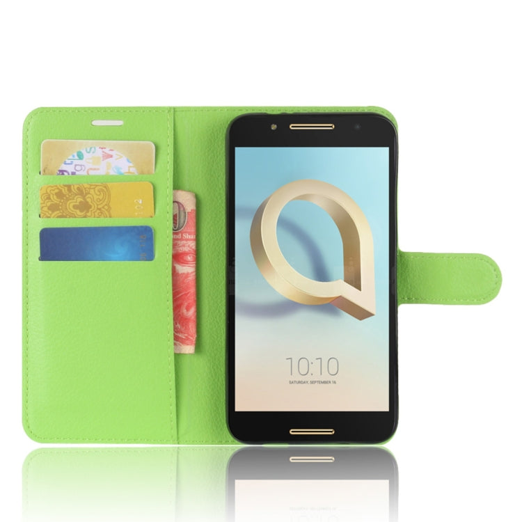 For Alcatel A7 Litchi Texture Horizontal Flip Leather Case with Holder & Card Slots & Wallet