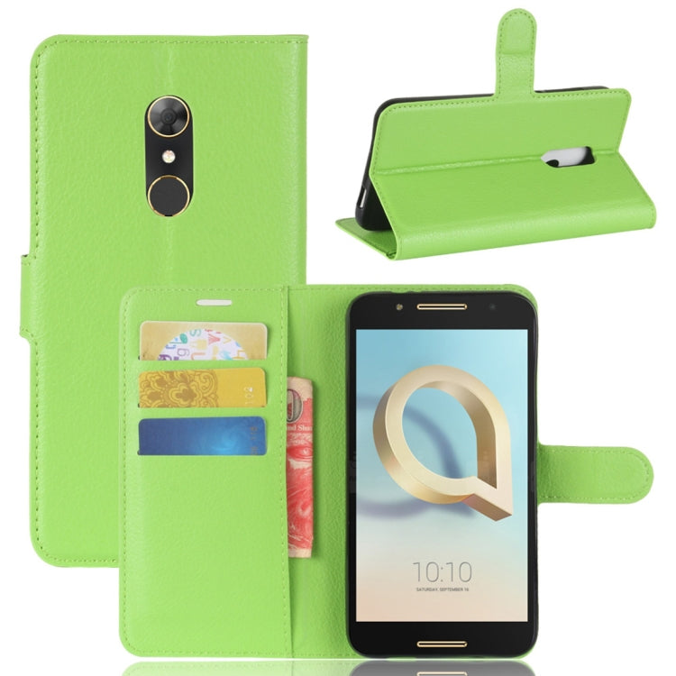 For Alcatel A7 Litchi Texture Horizontal Flip Leather Case with Holder & Card Slots & Wallet