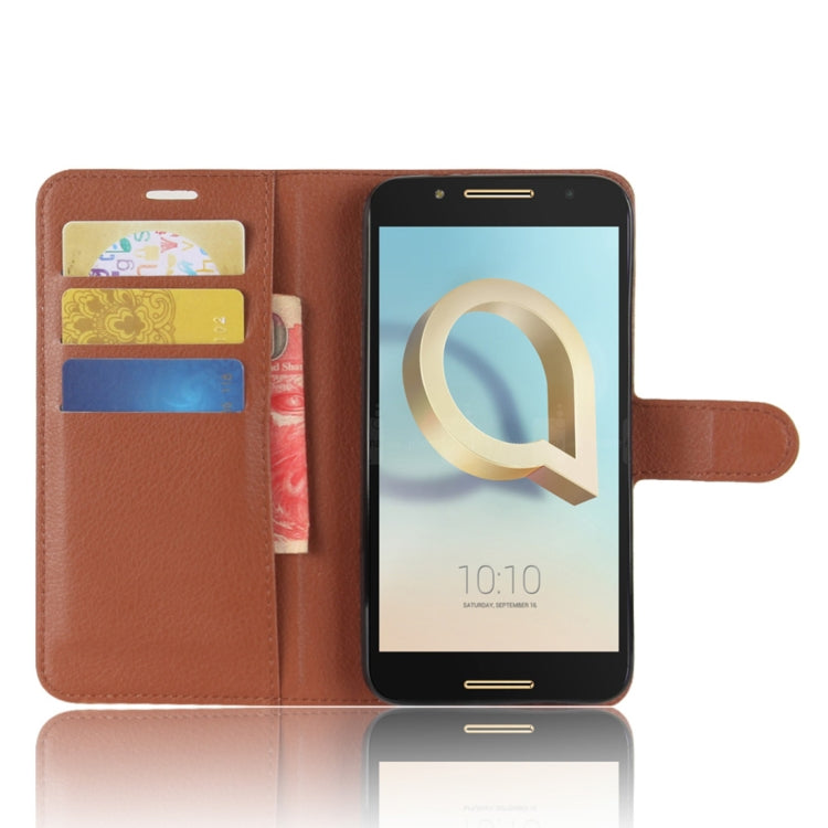 For Alcatel A7 Litchi Texture Horizontal Flip Leather Case with Holder & Card Slots & Wallet