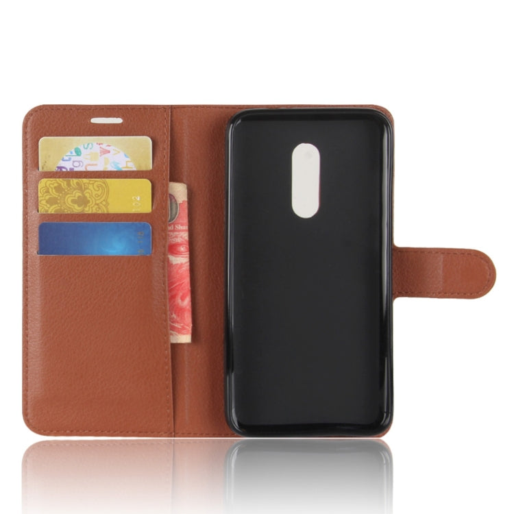 For Alcatel A7 Litchi Texture Horizontal Flip Leather Case with Holder & Card Slots & Wallet