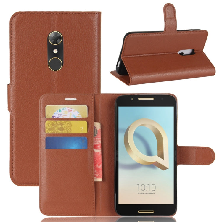 For Alcatel A7 Litchi Texture Horizontal Flip Leather Case with Holder & Card Slots & Wallet