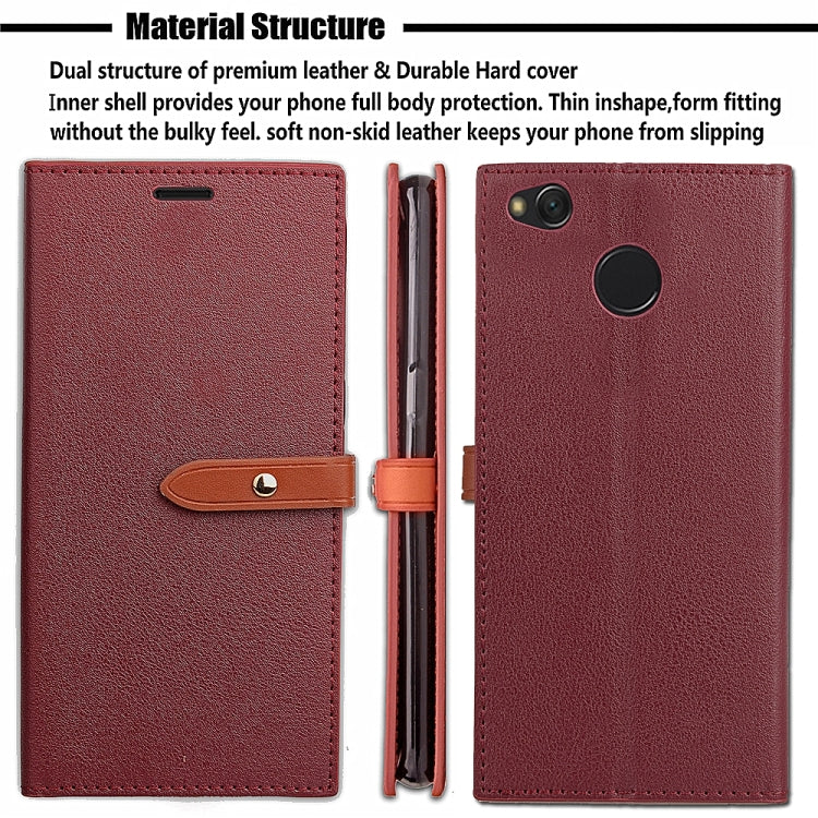 For Xiaomi Redmi 4X Buckle Business Horizontal Flip Leather Case with Holder & Card Slots & Wallet