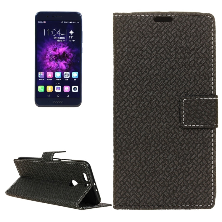 For Huawei Honor 8 Pro Weave Pattern Horizontal Flip Leather Case with Holder & Card Slots & Wallet