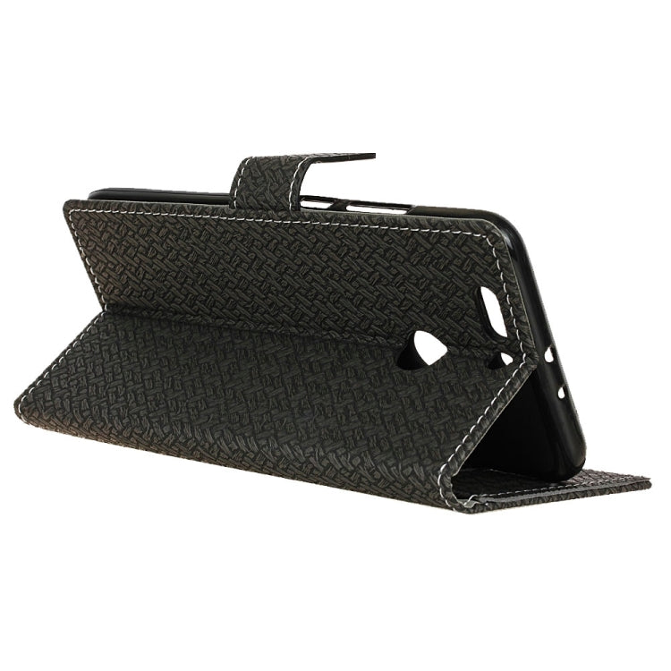 For Huawei Honor 8 Pro Weave Pattern Horizontal Flip Leather Case with Holder & Card Slots & Wallet