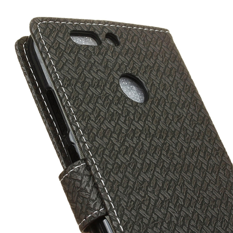 For Huawei Honor 8 Pro Weave Pattern Horizontal Flip Leather Case with Holder & Card Slots & Wallet