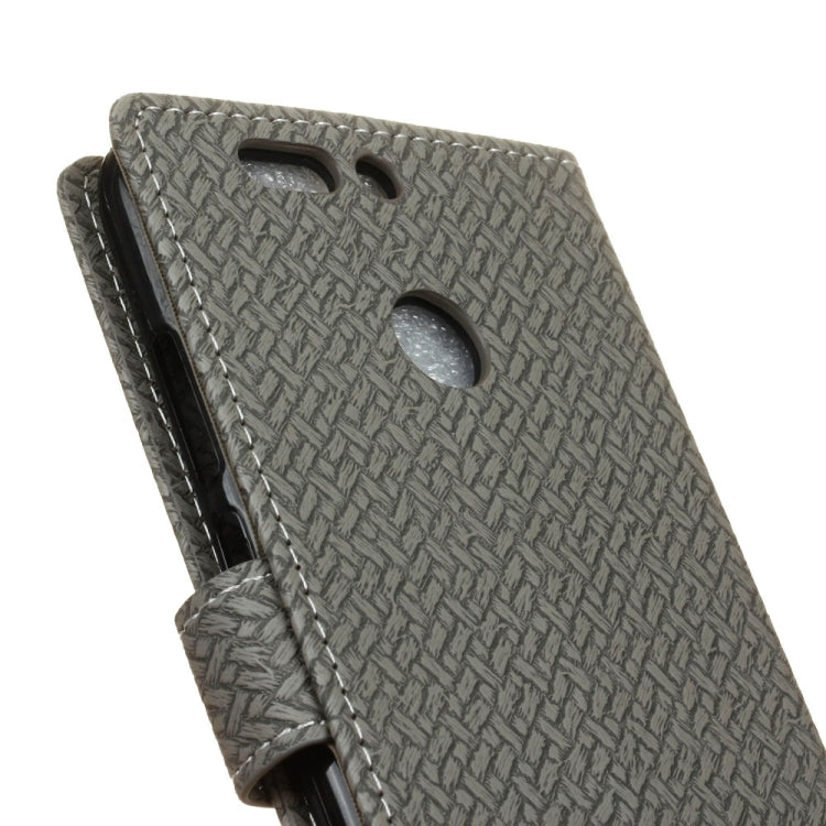 For Huawei Honor 8 Pro Weave Pattern Horizontal Flip Leather Case with Holder & Card Slots & Wallet