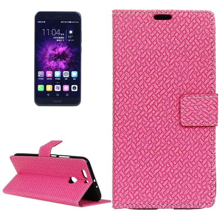 For Huawei Honor 8 Pro Weave Pattern Horizontal Flip Leather Case with Holder & Card Slots & Wallet