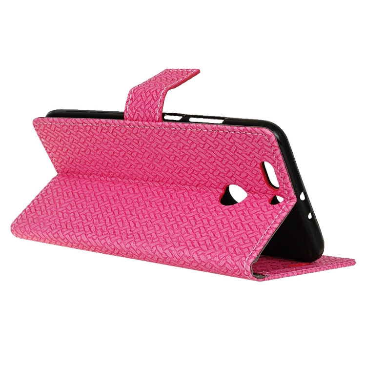 For Huawei Honor 8 Pro Weave Pattern Horizontal Flip Leather Case with Holder & Card Slots & Wallet