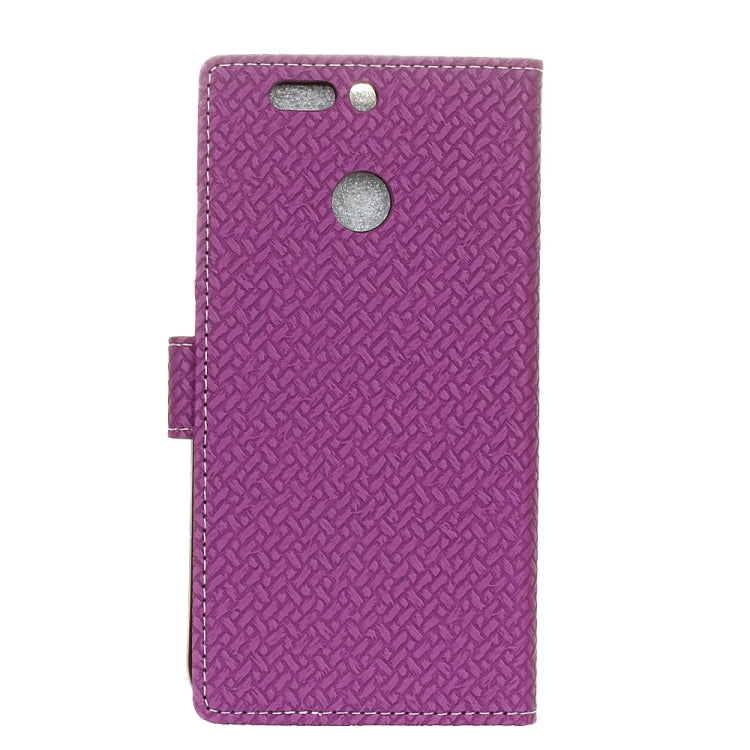 For Huawei Honor 8 Pro Weave Pattern Horizontal Flip Leather Case with Holder & Card Slots & Wallet