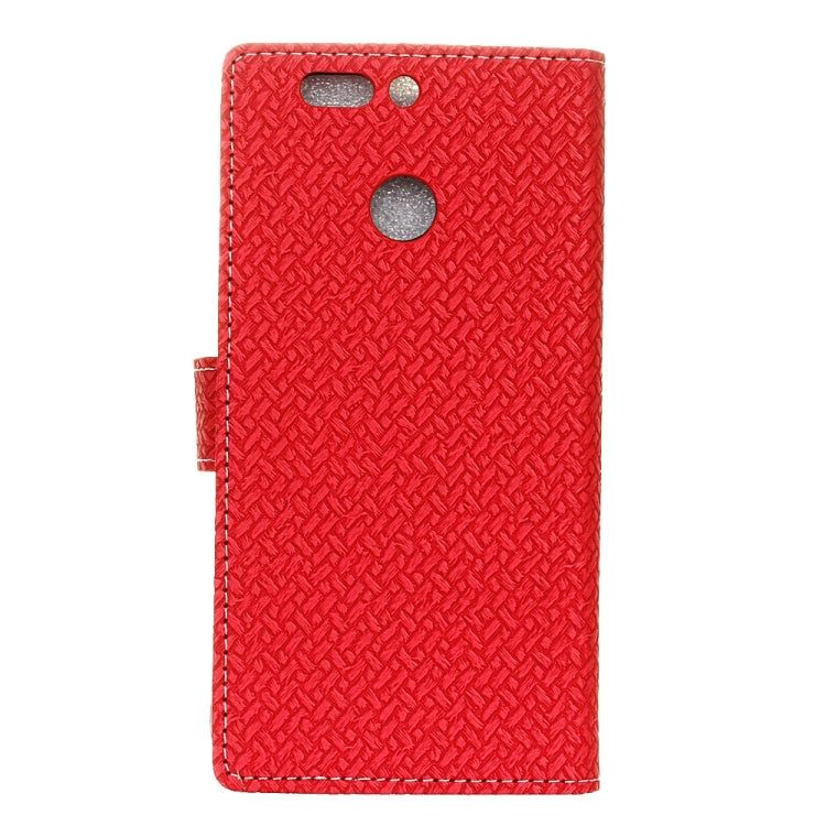 For Huawei Honor 8 Pro Weave Pattern Horizontal Flip Leather Case with Holder & Card Slots & Wallet