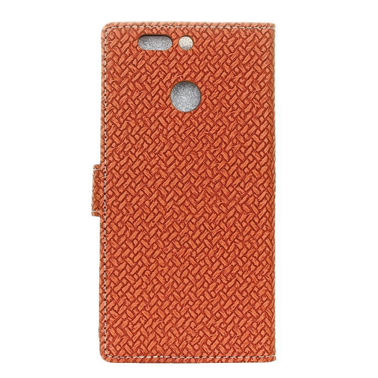 For Huawei Honor 8 Pro Weave Pattern Horizontal Flip Leather Case with Holder & Card Slots & Wallet
