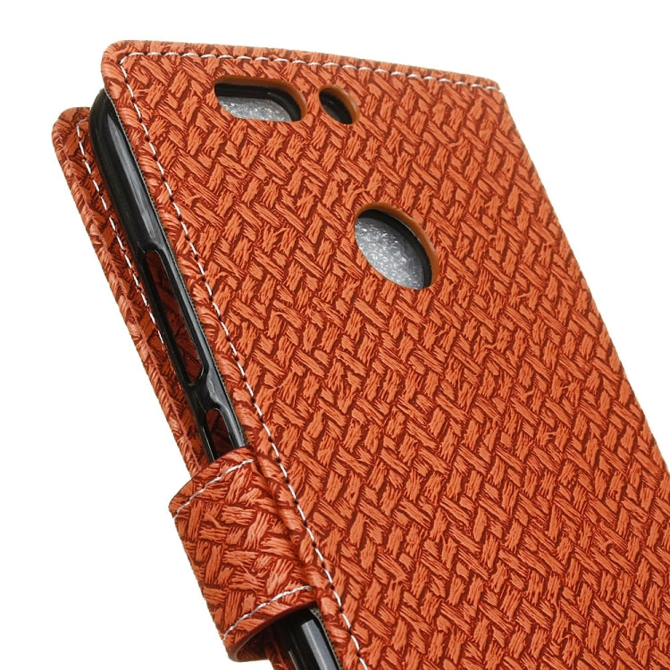 For Huawei Honor 8 Pro Weave Pattern Horizontal Flip Leather Case with Holder & Card Slots & Wallet
