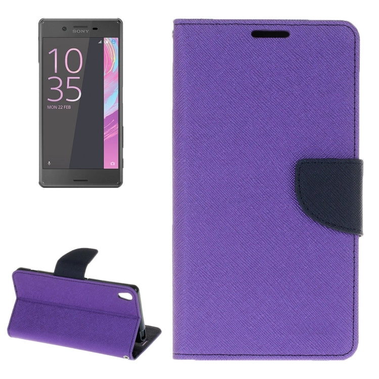 For Sony Xperia X Cross Texture Horizontal Flip Leather Case with Holder & Card Slots & Wallet