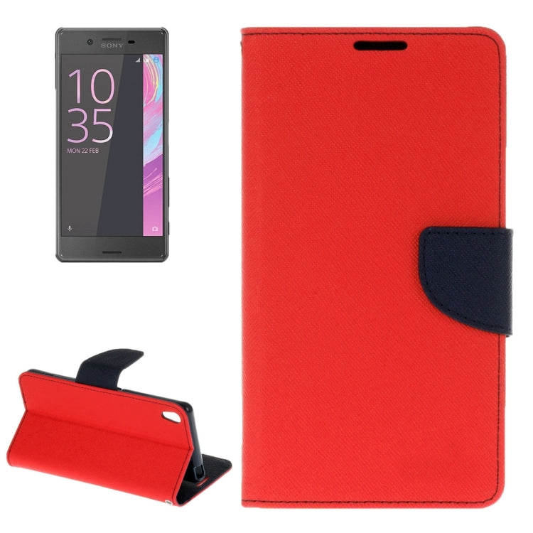 For Sony Xperia X Cross Texture Horizontal Flip Leather Case with Holder & Card Slots & Wallet