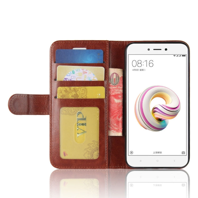 For Xiaomi Redmi 5A Crazy Horse Texture Horizontal Flip Leather Case with Holder & Card Slots & Wallet