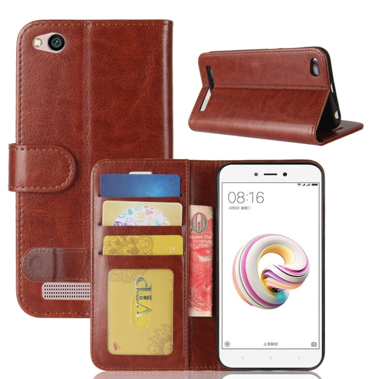 For Xiaomi Redmi 5A Crazy Horse Texture Horizontal Flip Leather Case with Holder & Card Slots & Wallet