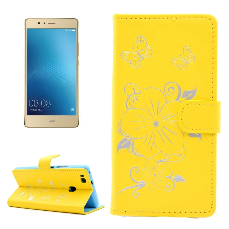For Huawei P9 Lite Bronzing Butterfly Pattern Horizontal Flip PU Leather Case with Holder & Card Slots & Wallet