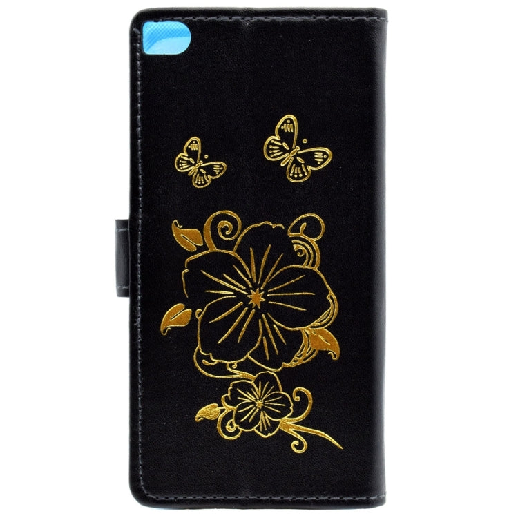 For Huawei P8 Bronzing Butterfly Pattern Horizontal Flip PU Leather Case with Holder & Card Slots & Wallet