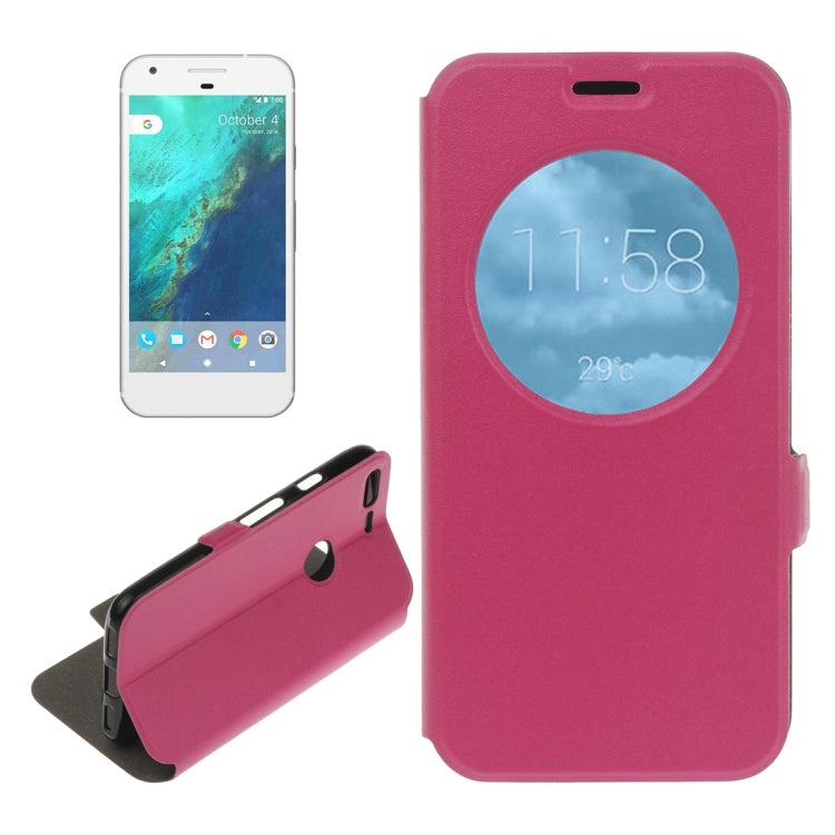 For Google Pixel Horizontal Flip Leather Case with Call Display ID & Holder