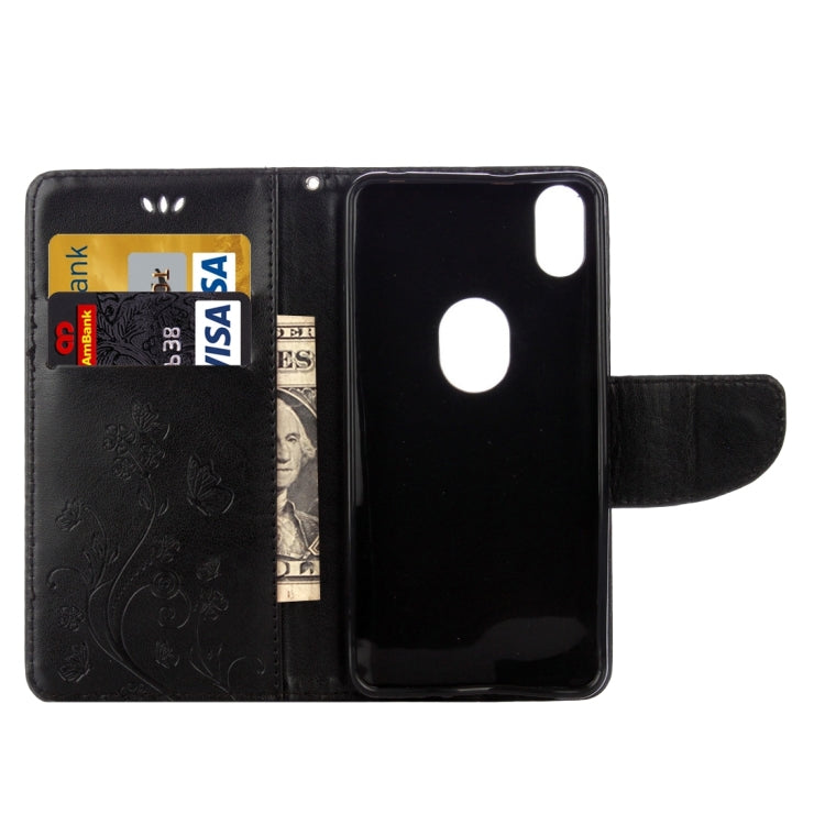 For BQ Aquaris X5 Plus Butterflies Love Flowers Embossing Horizontal Flip Leather Case with Holder & Card Slots & Wallet & Lanyard