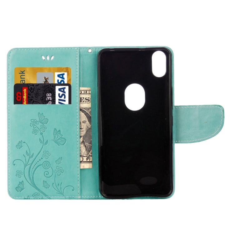 For BQ Aquaris X5 Plus Butterflies Love Flowers Embossing Horizontal Flip Leather Case with Holder & Card Slots & Wallet & Lanyard