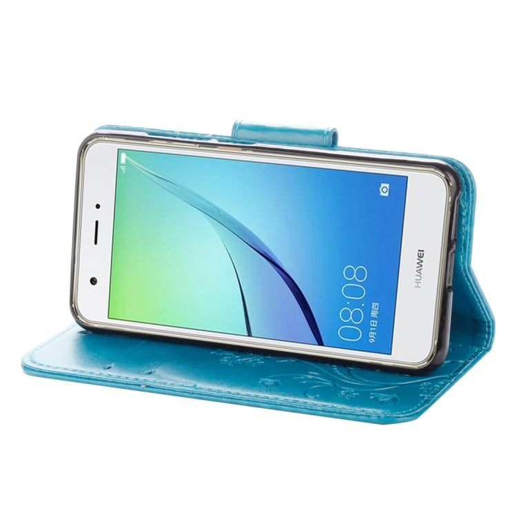 For Huawei nova Butterflies LOVE for Flowers Embossing Horizontal Flip Leather Case with Holder & Card Slots & Wallet & Lanyard