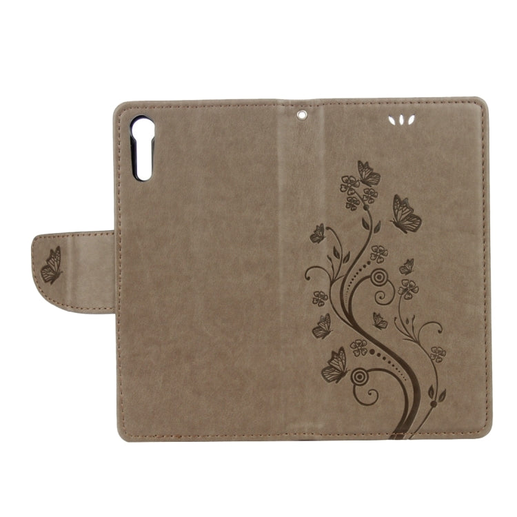 For Sony Xperia XZ Butterflies Love Flowers Embossing Horizontal Flip Leather Case with Holder & Card Slots & Wallet & Lanyard