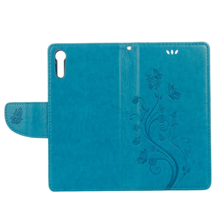 For Sony Xperia XZ Butterflies Love Flowers Embossing Horizontal Flip Leather Case with Holder & Card Slots & Wallet & Lanyard