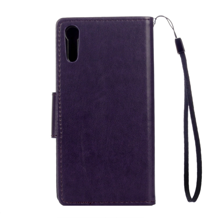 For Sony Xperia XZ Butterflies Love Flowers Embossing Horizontal Flip Leather Case with Holder & Card Slots & Wallet & Lanyard