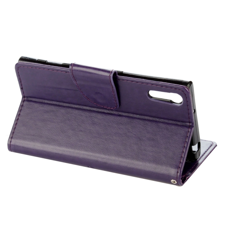 For Sony Xperia XZ Butterflies Love Flowers Embossing Horizontal Flip Leather Case with Holder & Card Slots & Wallet & Lanyard