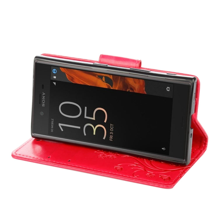 For Sony Xperia XZ Butterflies Love Flowers Embossing Horizontal Flip Leather Case with Holder & Card Slots & Wallet & Lanyard