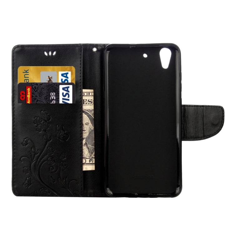 For Huawei Y6 II Butterflies LOVE for Flowers Embossing Horizontal Flip Leather Case with Holder & Card Slots & Wallet & Lanyard