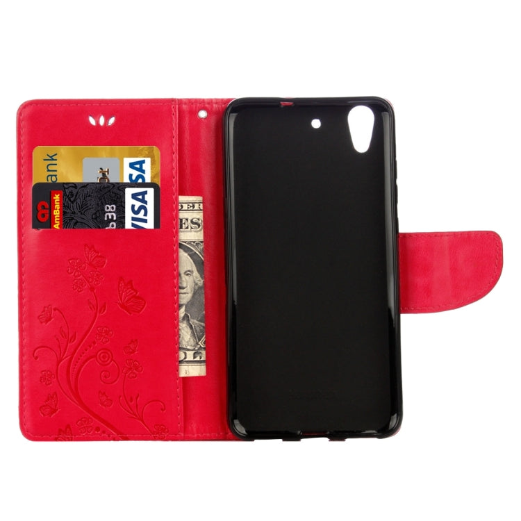 For Huawei Y6 II Butterflies LOVE for Flowers Embossing Horizontal Flip Leather Case with Holder & Card Slots & Wallet & Lanyard