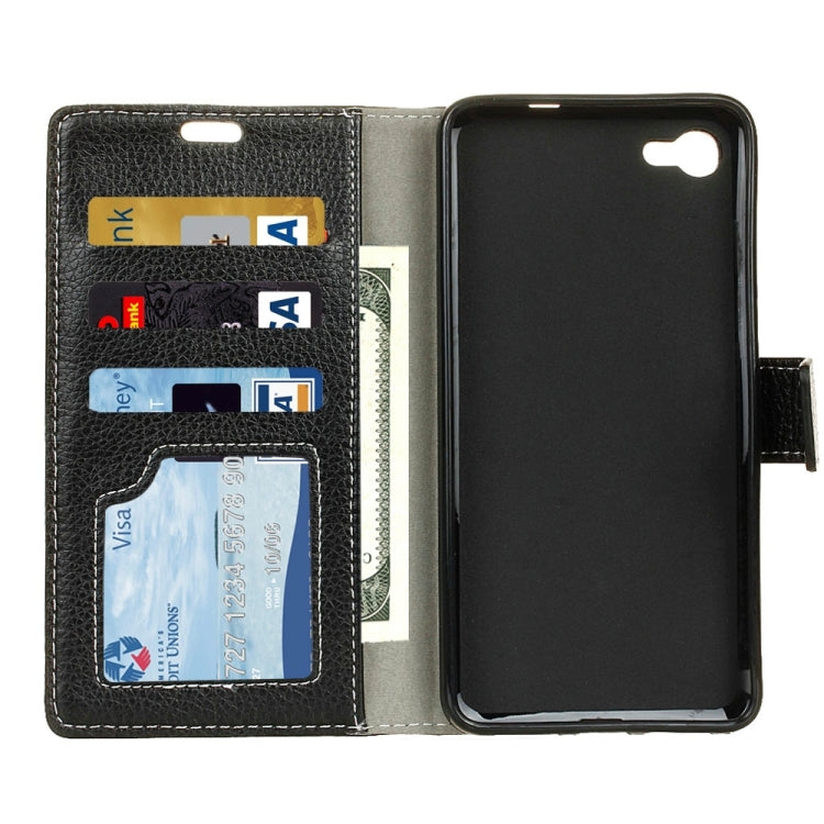 For Alcatel A5 LED Litchi Texture Horizontal Flip Leather Case with Holder & Card Slots & Wallet