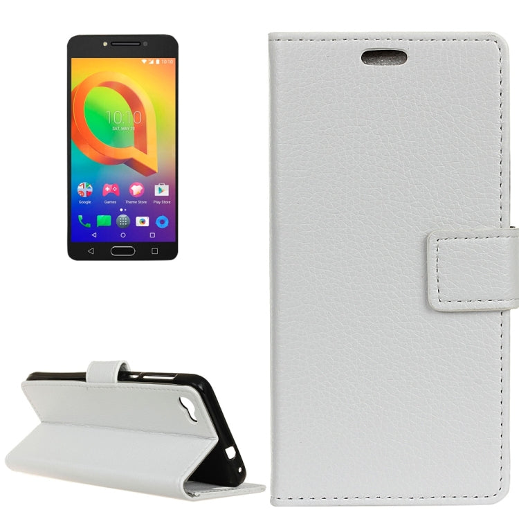 For Alcatel A5 LED Litchi Texture Horizontal Flip Leather Case with Holder & Card Slots & Wallet