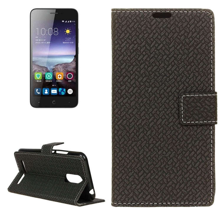 For ZTE Blade A602 Knit Texture Horizontal Flip Leather Case with Holder & Card Slots & Wallet & Photo Frame