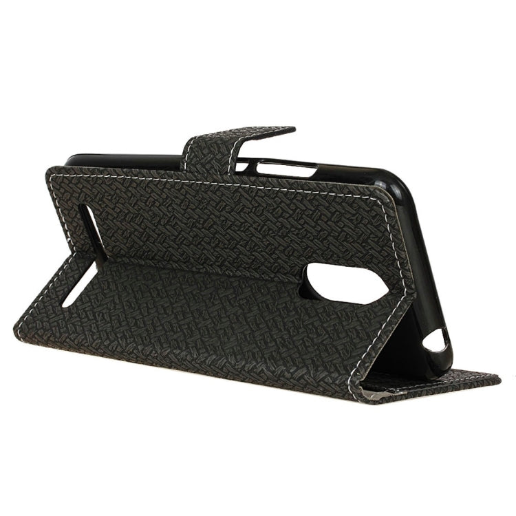 For ZTE Blade A602 Knit Texture Horizontal Flip Leather Case with Holder & Card Slots & Wallet & Photo Frame