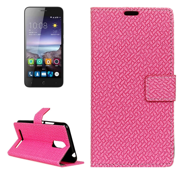 For ZTE Blade A602 Knit Texture Horizontal Flip Leather Case with Holder & Card Slots & Wallet & Photo Frame