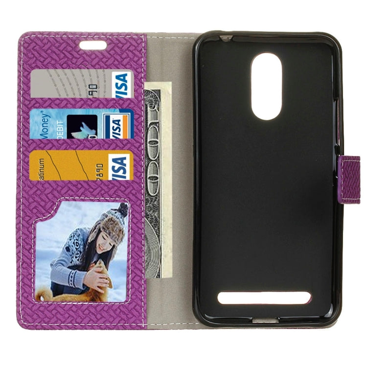 For ZTE Blade A602 Knit Texture Horizontal Flip Leather Case with Holder & Card Slots & Wallet & Photo Frame