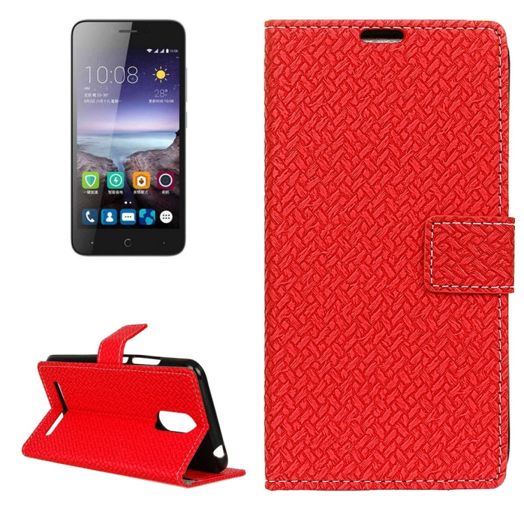 For ZTE Blade A602 Knit Texture Horizontal Flip Leather Case with Holder & Card Slots & Wallet & Photo Frame