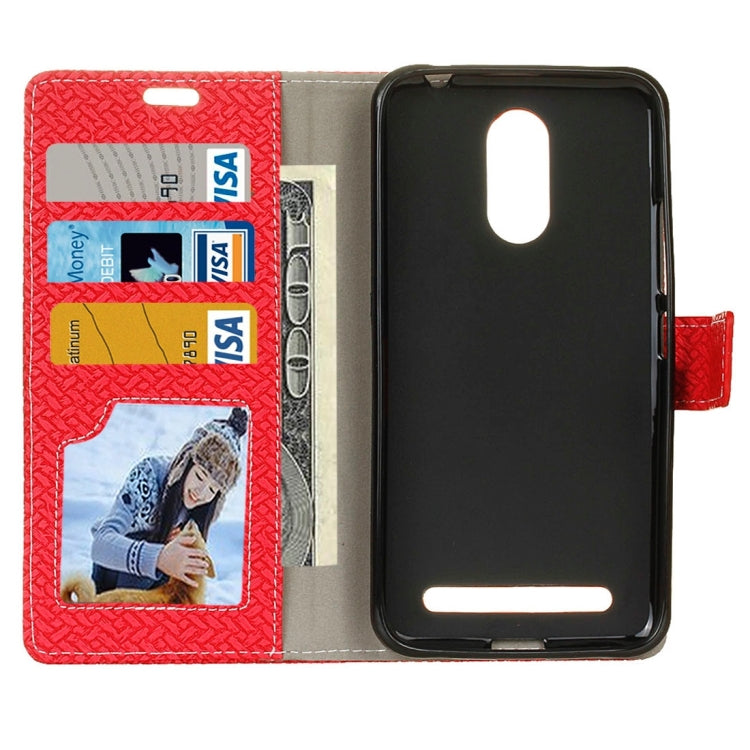 For ZTE Blade A602 Knit Texture Horizontal Flip Leather Case with Holder & Card Slots & Wallet & Photo Frame