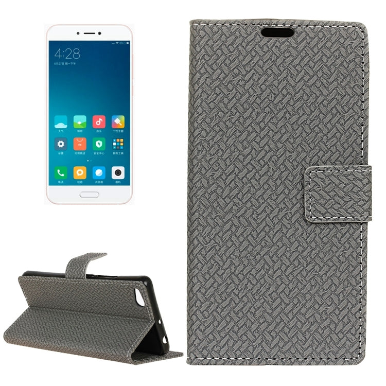 For Xiaomi Mi 5c Knit Texture Horizontal Flip Leather Case with Holder & Card Slots & Wallet