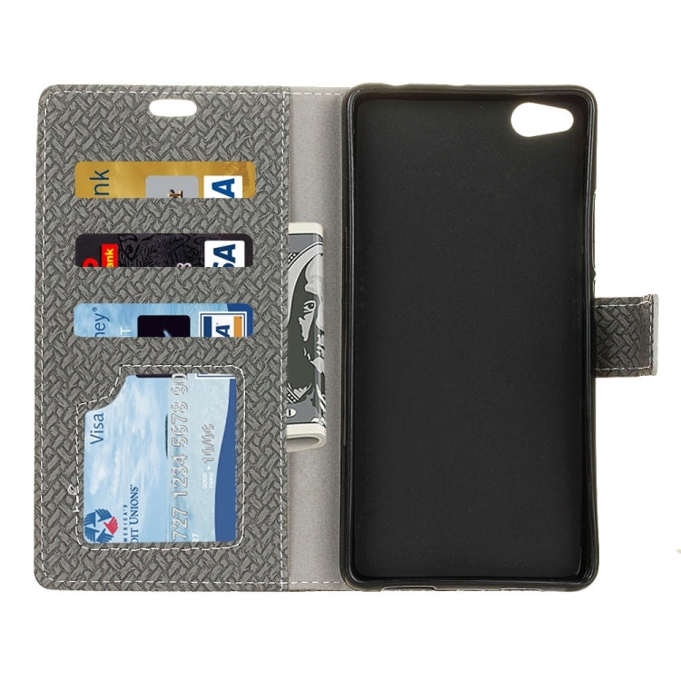 For Xiaomi Mi 5c Knit Texture Horizontal Flip Leather Case with Holder & Card Slots & Wallet