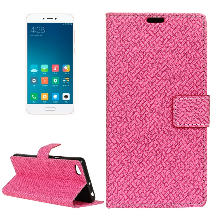 For Xiaomi Mi 5c Knit Texture Horizontal Flip Leather Case with Holder & Card Slots & Wallet