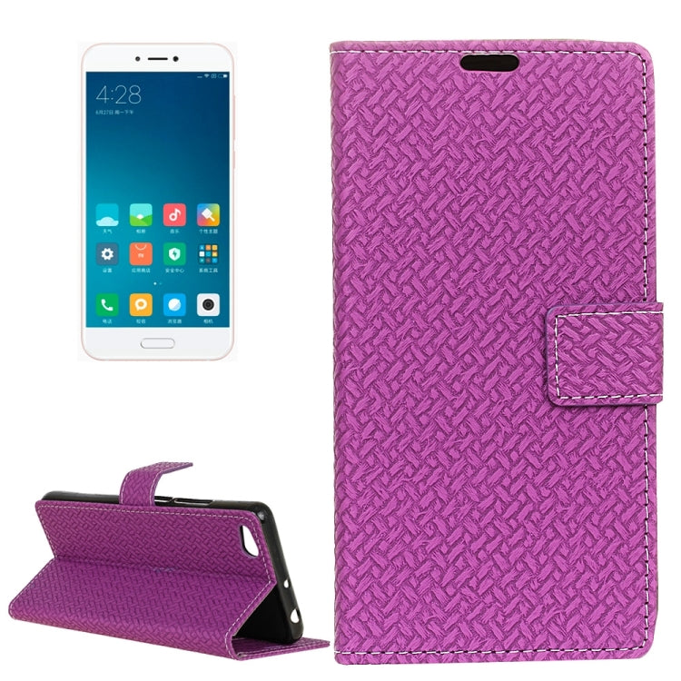 For Xiaomi Mi 5c Knit Texture Horizontal Flip Leather Case with Holder & Card Slots & Wallet