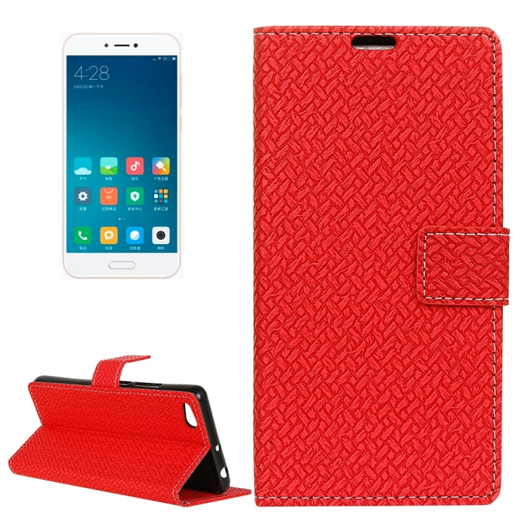 For Xiaomi Mi 5c Knit Texture Horizontal Flip Leather Case with Holder & Card Slots & Wallet