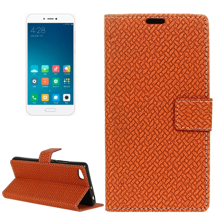 For Xiaomi Mi 5c Knit Texture Horizontal Flip Leather Case with Holder & Card Slots & Wallet